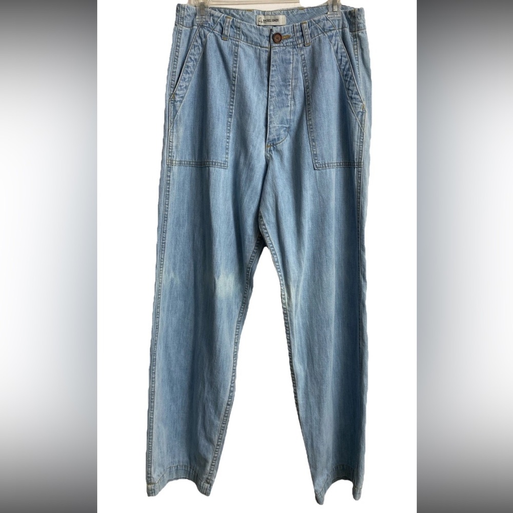 Rachel Comey Light Blue Denim Trouser Jeans Pants Size Medium Button Fly Cotton